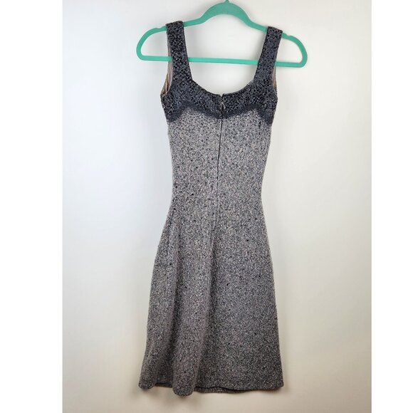 Vintage Gene Shelly's Boutique Internationale 100% Wool Beaded Midi Dress sz 10 - Picture 2 of 13